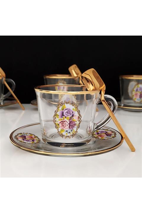 Paşabahçe Çay Ve Nescafe Fincanı Ve Kaşık Seti Trn Gül