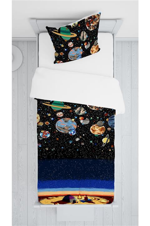 Daniel Kids Süet Yatak Örtüsü Takımı Uzay Desenli