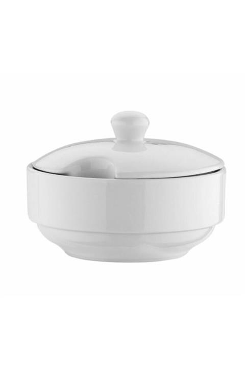 Kütahya Porselen 10 cm Kapaklı Baharatlık Şekerlik