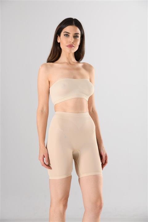 Miss Fit Kadın Ten Dikişsiz Paçalı Şort Yüksek Bel Boxer Seamless