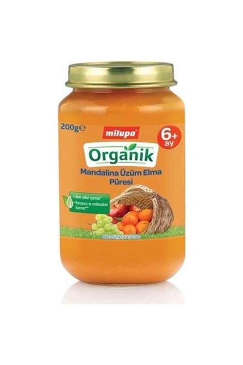 Milupa Organik Mandalina Üzüm Elma Kavanoz Maması 200 Gr