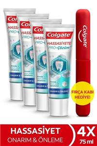 Colgate Hassasiyete Pro Çözüm Onarım ve Önleme Diş Macunu 75 ml x 4 Adet + Fırça Kabı Hediye