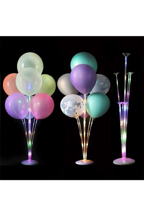 Asya Aksesuar Pilli Fonksiyonlu Rgb Peri Led Işıklı 7 Li Balon Standı