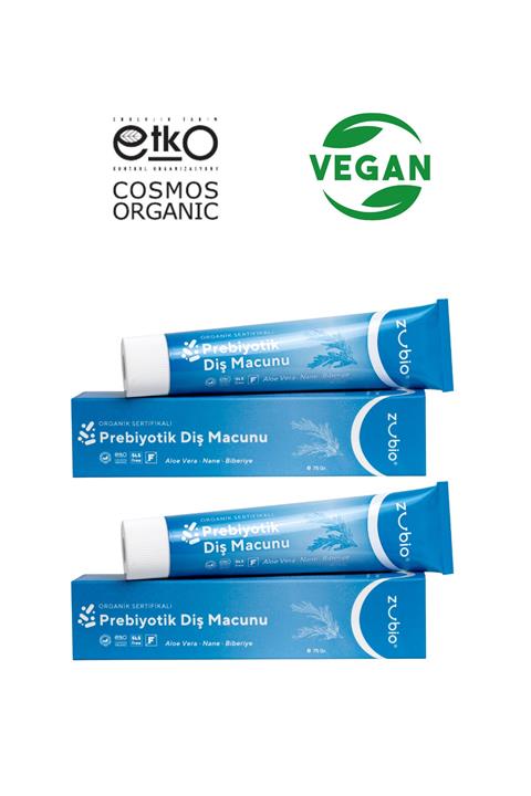 Zubio Organik Sertifikalı Prebiotik Diş Macunu X 2li Set