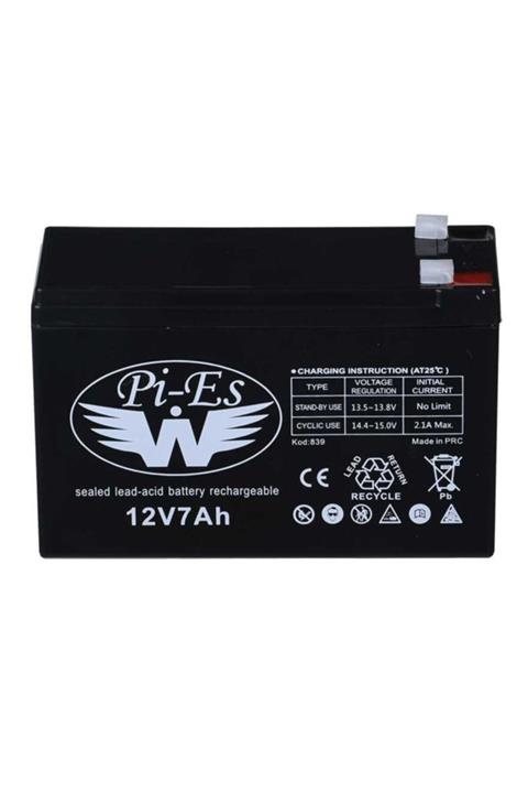 pies Ups Kesintisiz Güç Kaynağı Aküsü Ups Akü - Kuru Bakımsız Tip Akü 12volt 7amper 12v7ah- Hızlı Kargo -