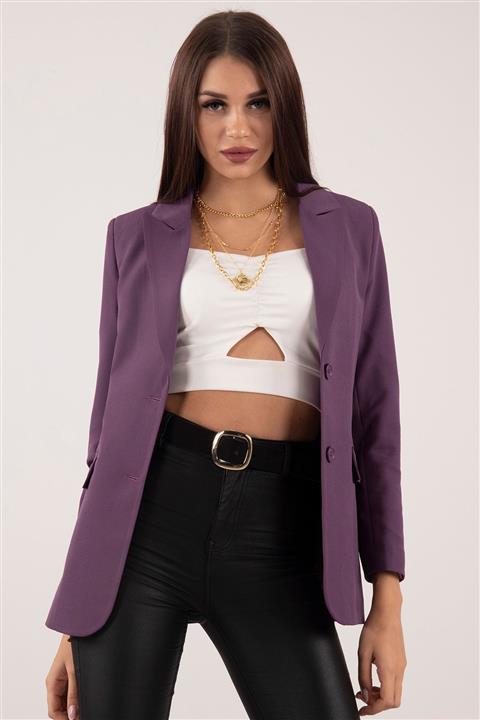 Feminist Lavanta Vatkalı Kadın Blazer Ceket 0105110