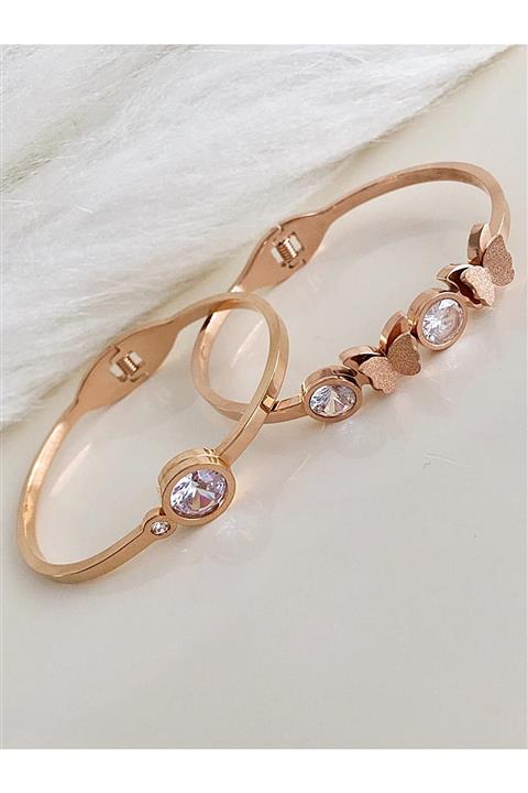 DS DİAMONDSHOP Bayan Çelik Bileklik Set Cbk3119