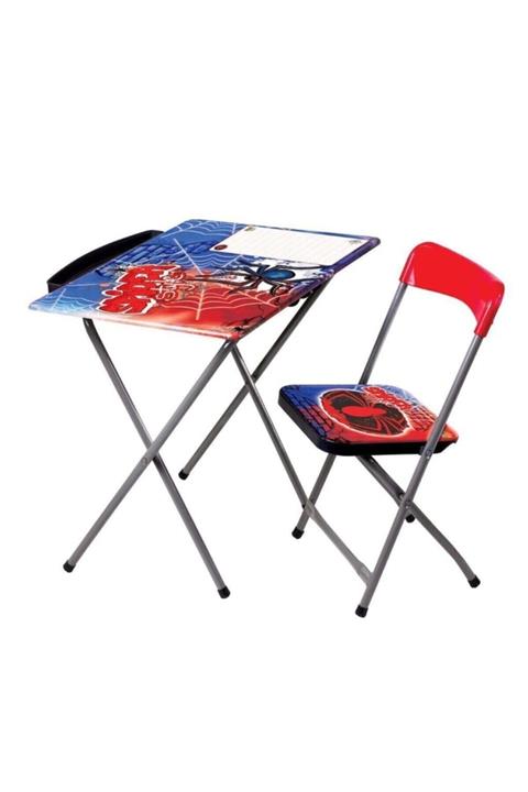 Furkan Toys Spider Style Lisanslı Yazı Tahtalı Kalemlikli Masa Sandalye Seti