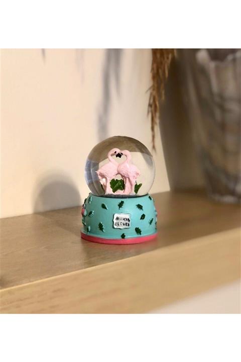 LAVİEN FASHİON Mini Flamingo Kar Küresi Yeşil