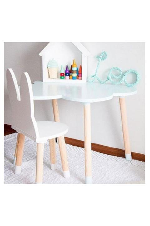 Jaju Baby Çocuk Odası Bulut Çalışma Masası Ve Tavşan Sandalye