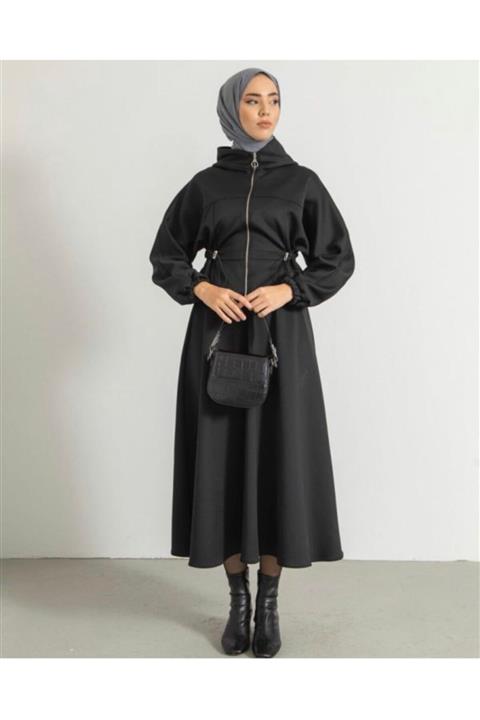 ENSA TESETTUR Kadın Tesettur Kapüşon Detaylı Etekli Takım