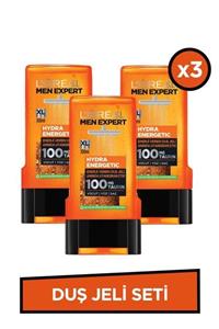 L'Oreal Paris Men Expert Hydra Energetic Enerji Veren Duş Jeli 300ml 3'lü Set