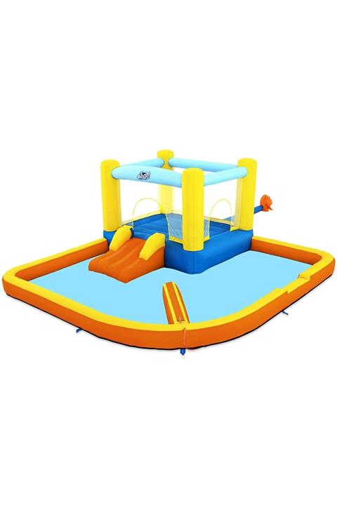 BESTWAY Yılın Ilk Fırsatları - Trambolin Ve Kaydıraklı Su Parkı Eğlence Havuzu 53381 - ™ Beyaz At®