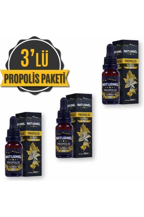 NATURNEL 3'lü Propolis Paketi Propolis Ekstraktı Suda Çözünür Damla 3 X 20ml