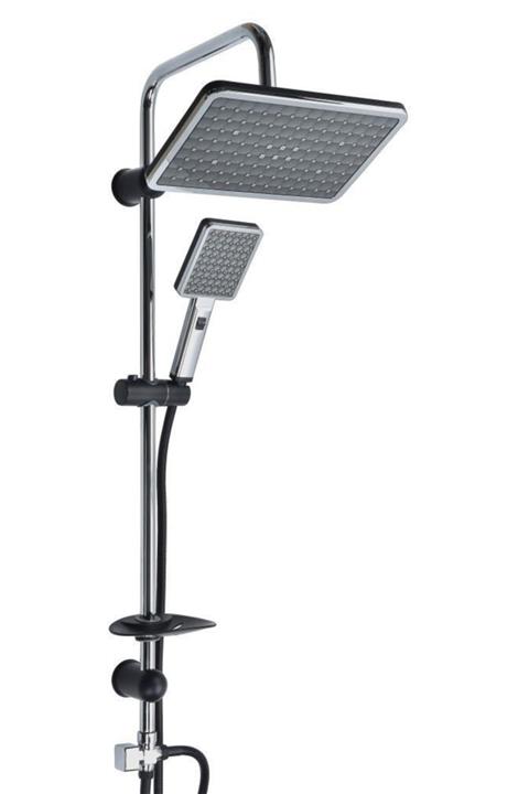 Vilas Tamara Siyah Krom Robot Tepe Ve Yağmurlama Duş Seti