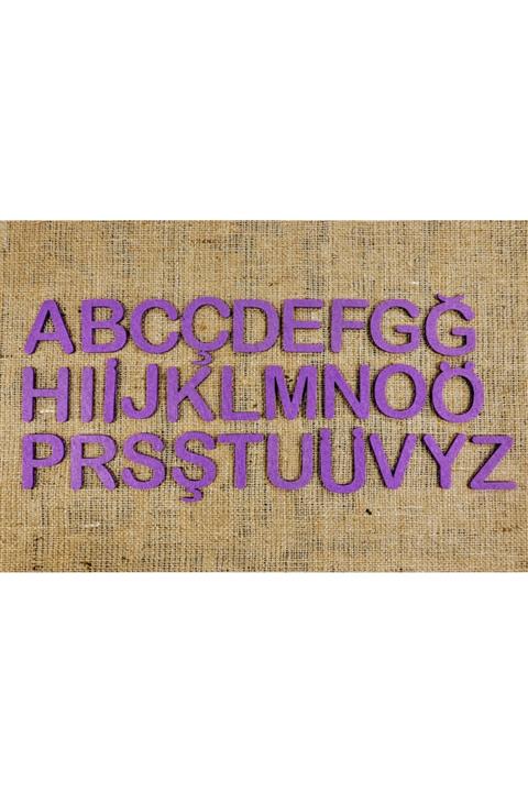 mesart Keçe Harf Büyük Keçe Alfabe Boyut: 5cm Renk: Mor