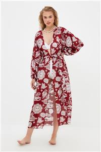 TRENDYOLMİLLA Kırmızı Mistik Desenli Kimono&Kaftan TBESS21KM0104