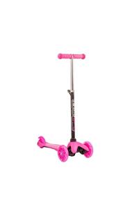 Mashotrend Işıklı 3 Kademeli Fuşya Scooter - Pembe Scooter - 3 Tekerlekli Scooter - Frenli Scooter