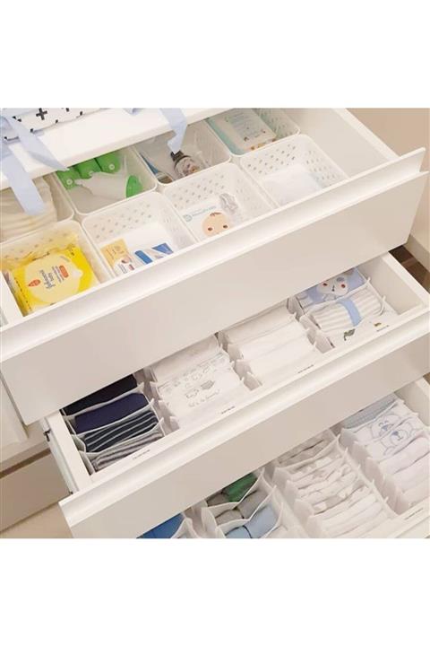 Piya Home Çekmece Içi Cepli Organizer 4'lü S Boy(bebek Zıbınları,iç Çamaşırı, Çorap)