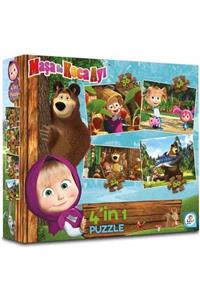 LAÇO Kids Masha Koca Ayı 4in1 Puzzle Ms7617