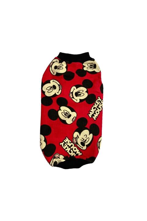 PATİZLAND Kırmızı Renk Mickey Kedi Köpek Atlet