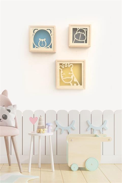 Cello Kids Çocuk Odası Dekoratif Figürlü Peri Ledli Duvar Rafı 3lü Set