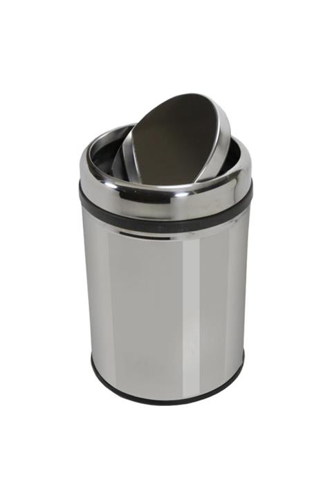 SistemTemizlik Pratik Kapak Çöp Kovası Paslanmaz 32 lt