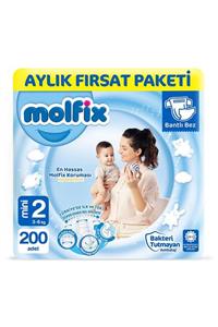 Molfix Bebek Bezi 2 Beden Mini Aylık Fırsat Paketi 200 Adet