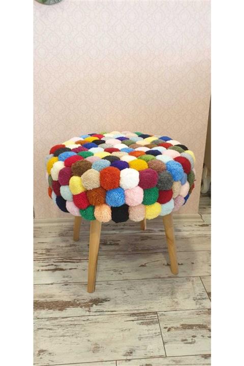 BURNETTO Rengarenk Ponpon Puf