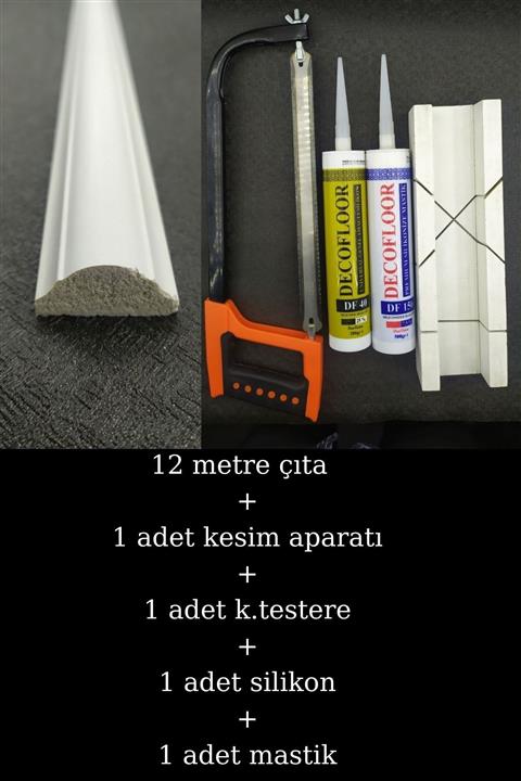 DECOGOLD Decozza Boyanabilir 12 Metre Çıta Ve Montaj Seti Çıta 3 Cm Eninde