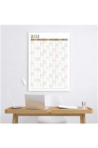 bi'aldım 2022 Yıllık Planlama Duvar Takvimi 50x70 Cm Kahve Kiremit Wall Planner