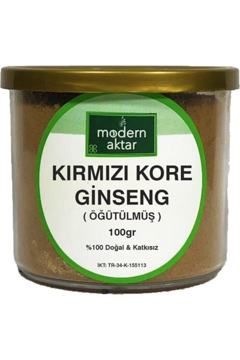 modern aktar Doğal Kırmızı Kore Ginseng Toz (öğütülmüş) 100 Gr