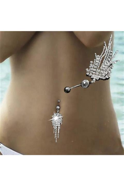 TakıConcept Titanyum Sallantılı Göbek Piercing