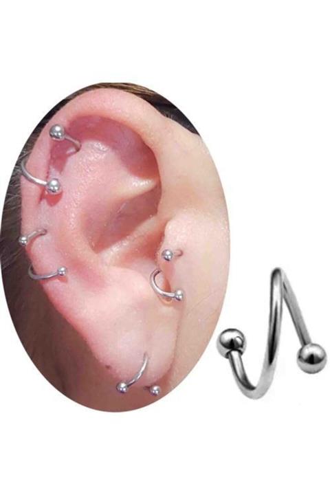 Mor Gümüş 6 Mm Cerrahi Çelik Tragus-helix-kıkırdak Piercing