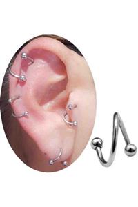 Mor Gümüş 6 Mm Cerrahi Çelik Tragus-helix-kıkırdak Piercing