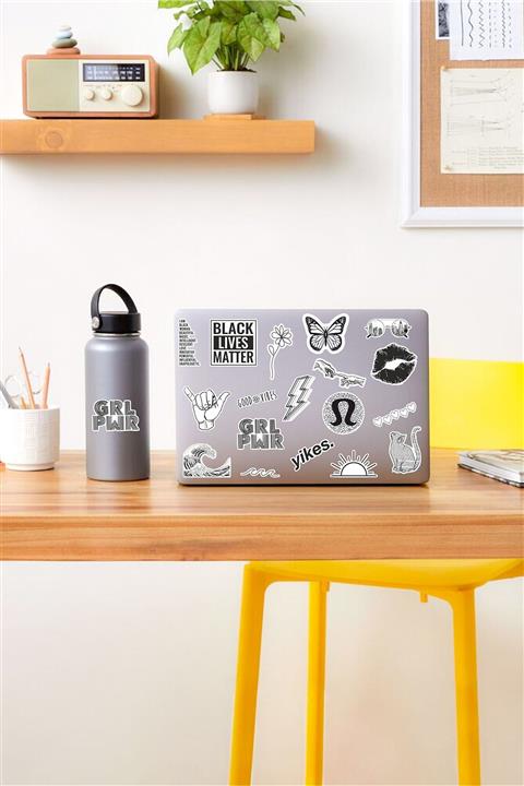 AR Sticker Vsco Black Laptop Notebook Tablet Sticker Set 1 Uyumlu