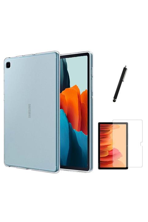 Samsung Galaxy Tab A7 Lite T225 Kılıf Tablet Süper Silikon Kapak Ekran Koruyucu Kalem Set