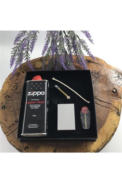 ArdaHan Ticaret Siyah Metal Benzinli Kibrit Çakmak 1 Adet Benzin Yedek Fitil Seti