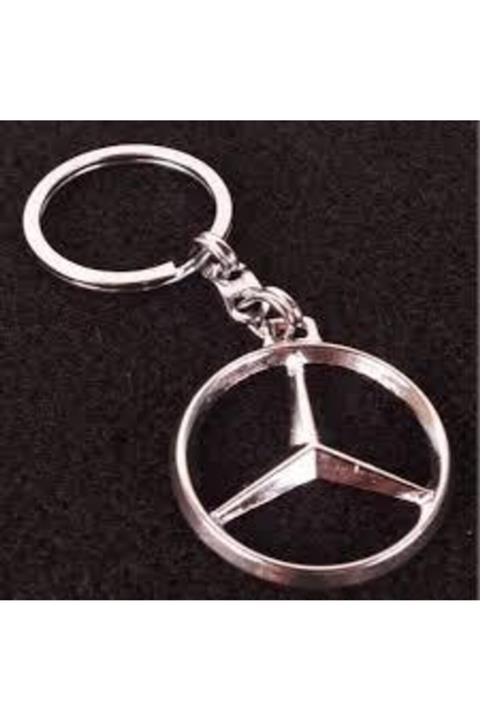 FEYEZANAVM Mercedes Anahtarlık Gümüş Metal 3d Araba Anahtarlığı Mercedes - Benz Logo Arma Mercedesanahtarlık