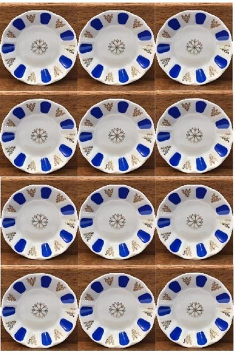 Porland Klasik Mavi Porselen Çay Tabağı  12'li