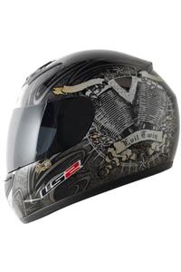 LS2 Motosıklet Kask Ff351 Evıl Twın Sıyah-grı Onay Motor