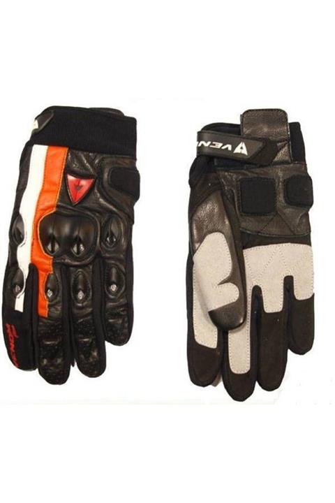 VENOM Eldiven Vnp-583 Deri Tekstil Turuncu Motosiklet Eldiveni