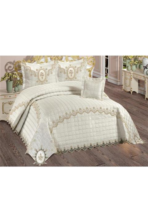 Çeyiz Diyarı Çeyizlik Kapitone Yatak Örtüsü Adelita Krem