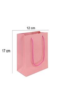 Partioutlet Pembe Renk Karton Çanta 25 Adet 12 X 17 Cm