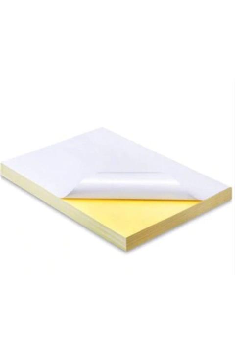 ZEMZEM 100 Adet Yapışkanlı Parlak Kuşe Etiket A4