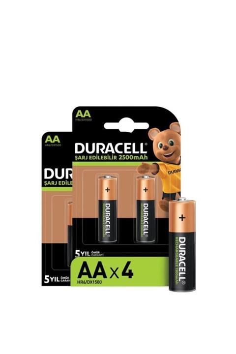 Duracell Şarj Edilebilir Aa 2500mah Piller, 2 Li Paket X2 (4 Adet)