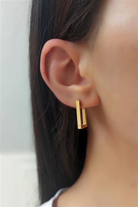 Çlk Accessories Çelik Ince Dikdörtgen Çelik Küpe Trküpe3900 B33003