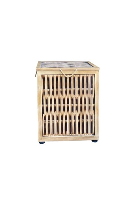 POLANT Ahşap Çamaşır Sepeti - Kahve