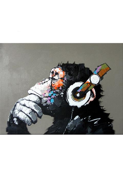 wombhobby Düşünen Maymun Sayılarla Boyama Seti 40x50 Cm (tuvale Gerili)