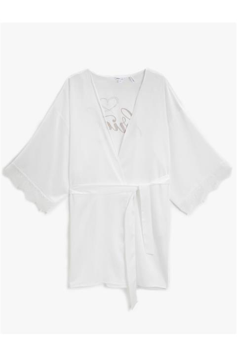 Koton Bridal Sabahlık Dantel Kol Detaylı